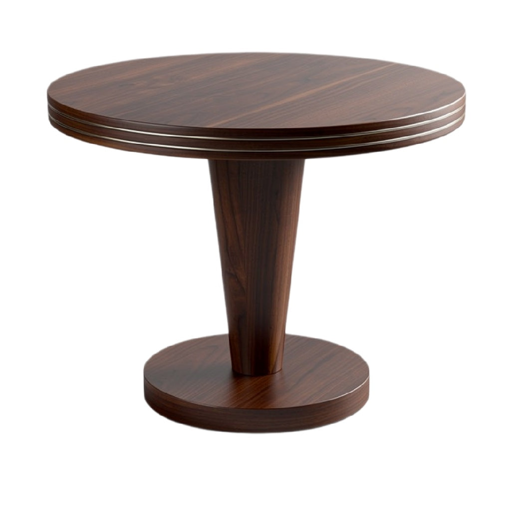 Ronde Houten Eettafel met Elegante Basis en Glad Oppervlak