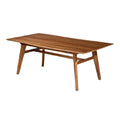 ### Modern Houten Eettafel met Strakke Lijnen en Esthetisch Ontwerp