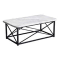 Technische titel: Moderne salontafel met marmeren blad en metalen frame