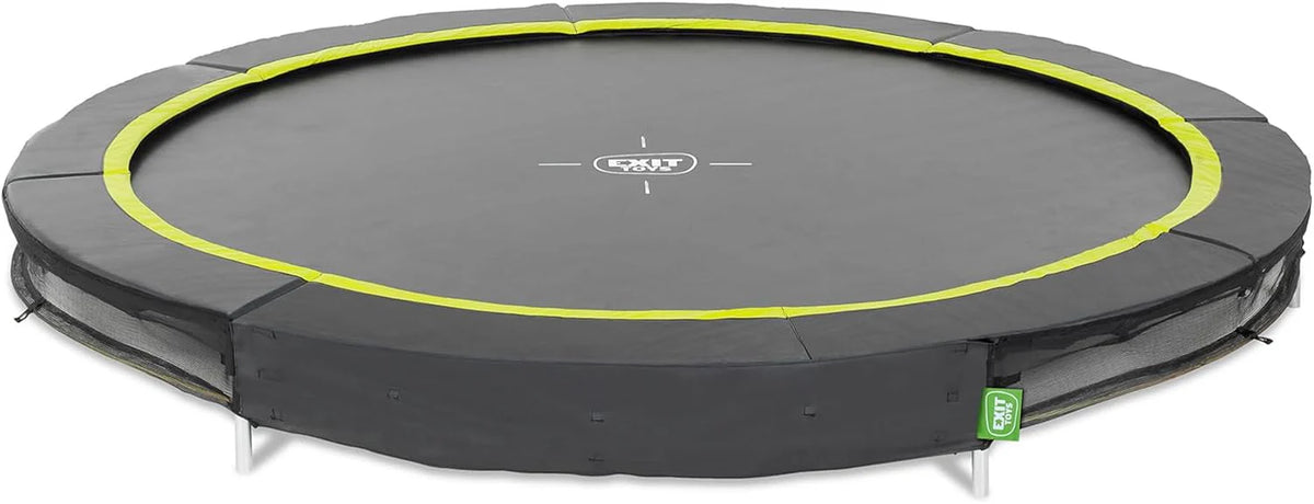 EXIT Toys Silhouette Sports Inground Trampoline - ø305cm - Rond Inground Tuintrampoline - voor Kinderen vanaf 14 Jaar - Met Voetbeschermingssysteem - Veilige Instap - Goede Springkracht - Zwart