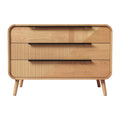 Moderne Houten Dressoir met Geprofileerde Lades en Minimalistisch Ontwerp