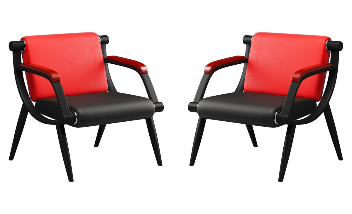 wonline Waiting Room Chairs, Office Furniture Reception Chairs with Arms, Leather Chairs is Suitable for Clinic,Airport,Hospital,Barber,Salon,Bank-Black