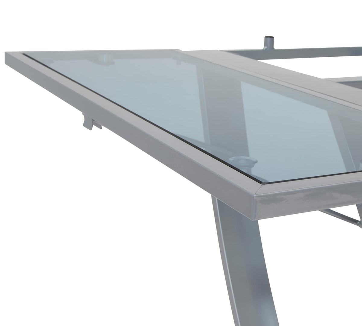 SD STUDIO DESIGNS Futura Luxe Drawing, Drafting, Craft Table with Drawer, 35" Wide Angle Adjustable Top and Side Shelf, Pewter Grey/Clear Glass