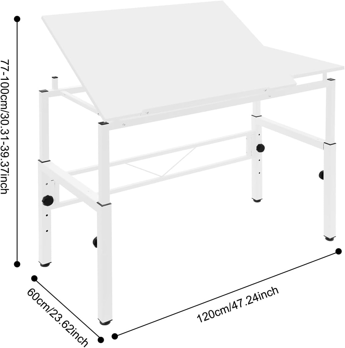 YIYIBYUS 0-30 Â° Tiltable Tabletop Drawing Desk, Floorstanding Drawing Table White Art Desk Artist Drafting Table Office Table Architectural Drawing Desk Computer Desk Craft Desk Hobby Table