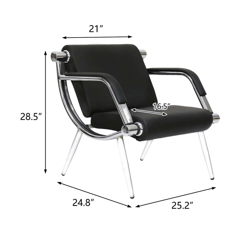 Kinfant Waiting Room Chair- Office Reception Furniture with Armrest and PU Leather Cushion, Office Guest Chair for Waiting Room Airport Hospital Bank Lobby, Black (1 Seat*2+2 Seat)