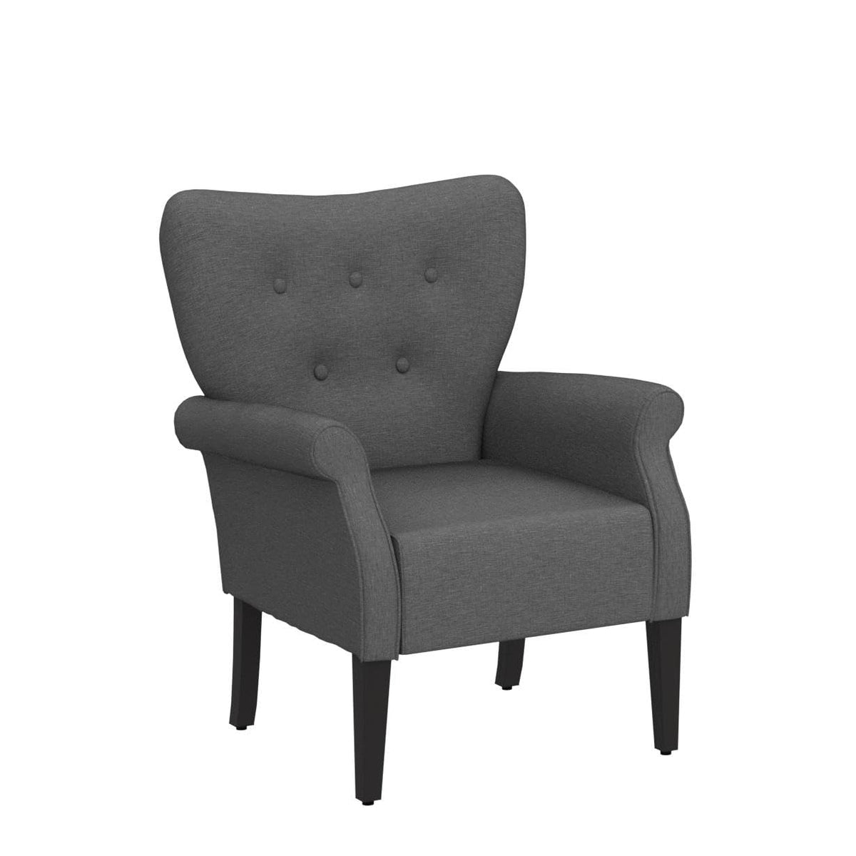 Yaheetech High Back Accent Chair Set of 2 with Rolled Arms, Navy Blue