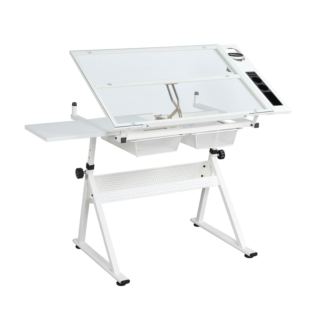 Drafting Table w/Stool, Height Adjustable Multifunctional Drawing Table