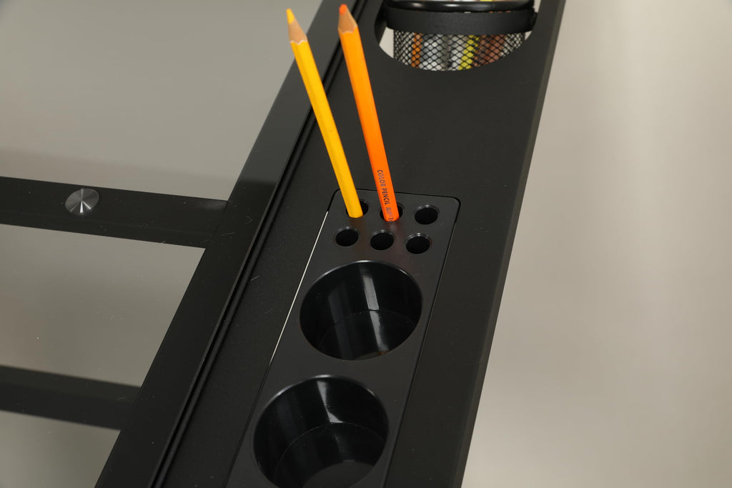 Adjustable Drawing Table for Artists | Drafting Desk with Tilted Glass Top | Art & Craft Table for Adults (Black, Classic Pro-27.16''- 35.82'' H)