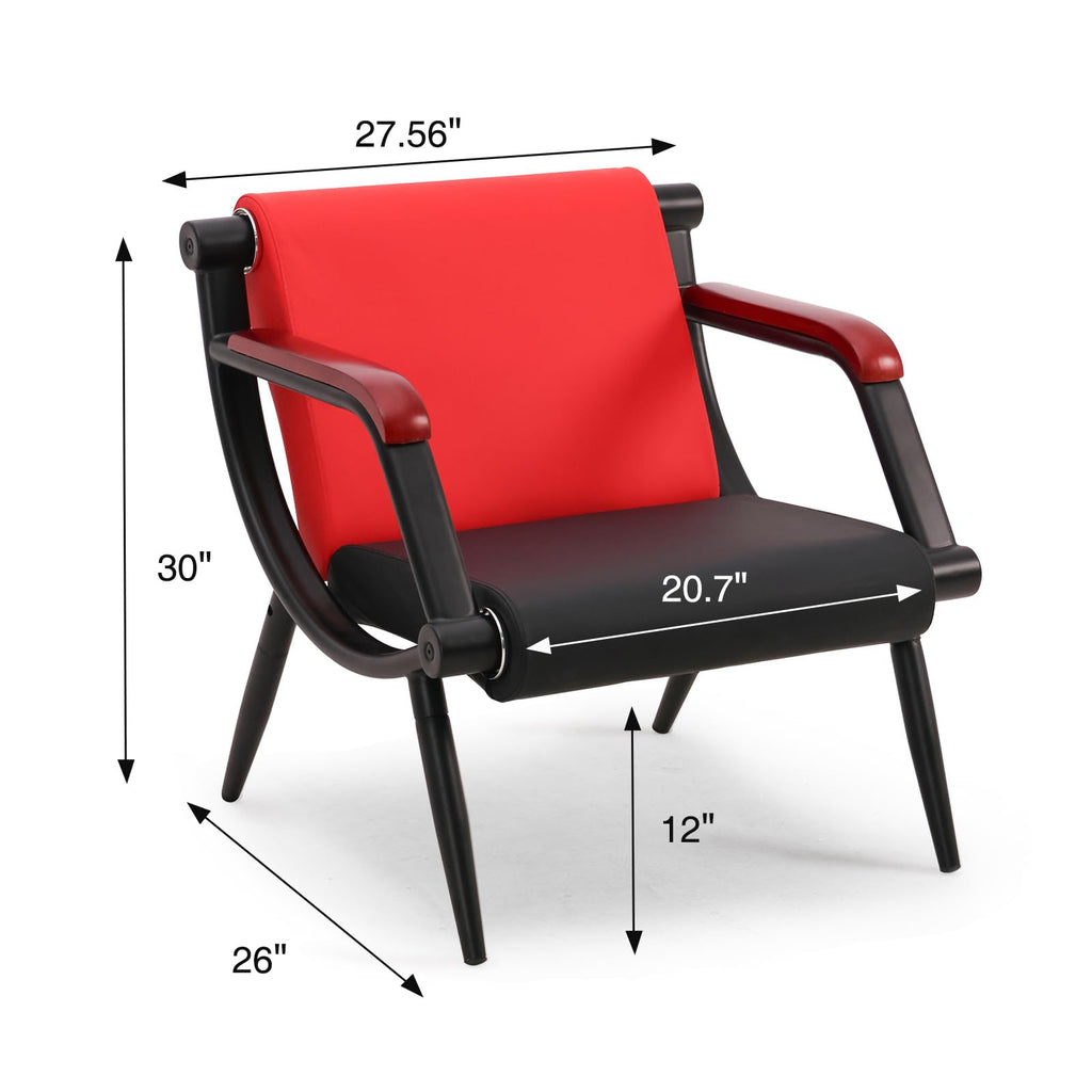 wonline Waiting Room Chairs, Office Furniture Reception Chairs with Arms, Leather Chairs is Suitable for Clinic,Airport,Hospital,Barber,Salon,Bank-Black