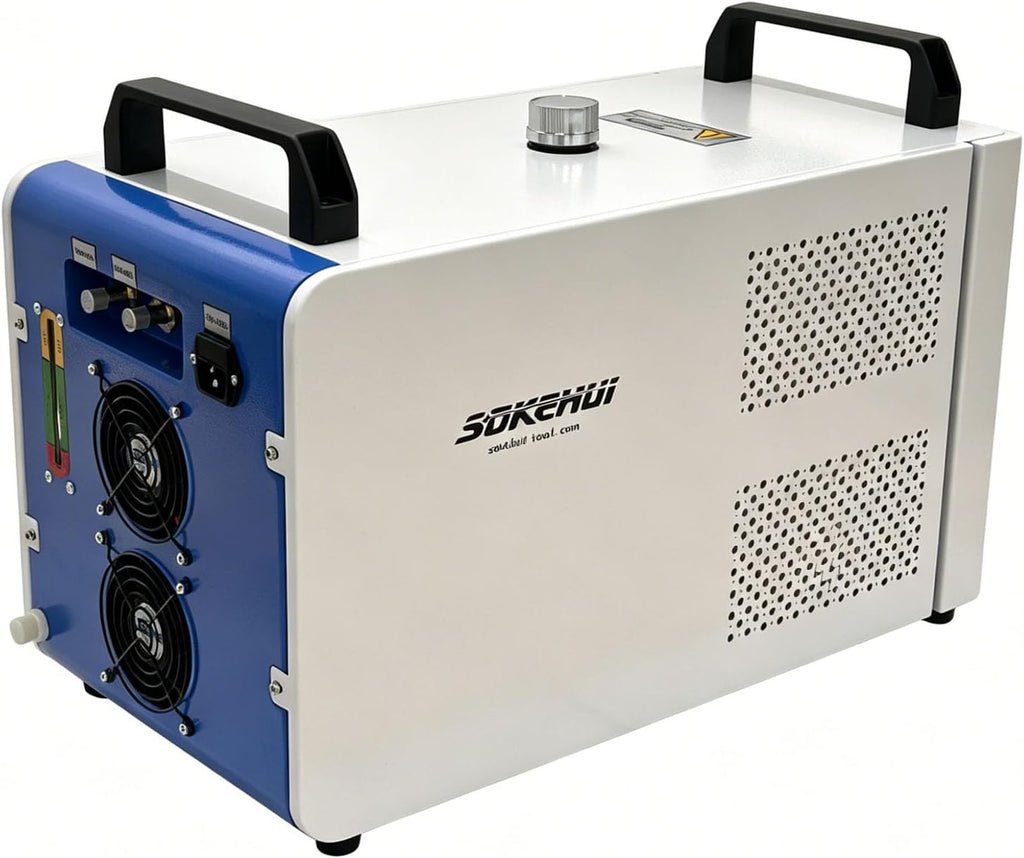 Industrial Water Chiller, CW-5200mini, 200W Industrial Water Cooler with Compressor 8 L/min Max Flow Rate, for 60W 70W 80W 90W 100W CO2 Laser Engraving & Cutting Machine
