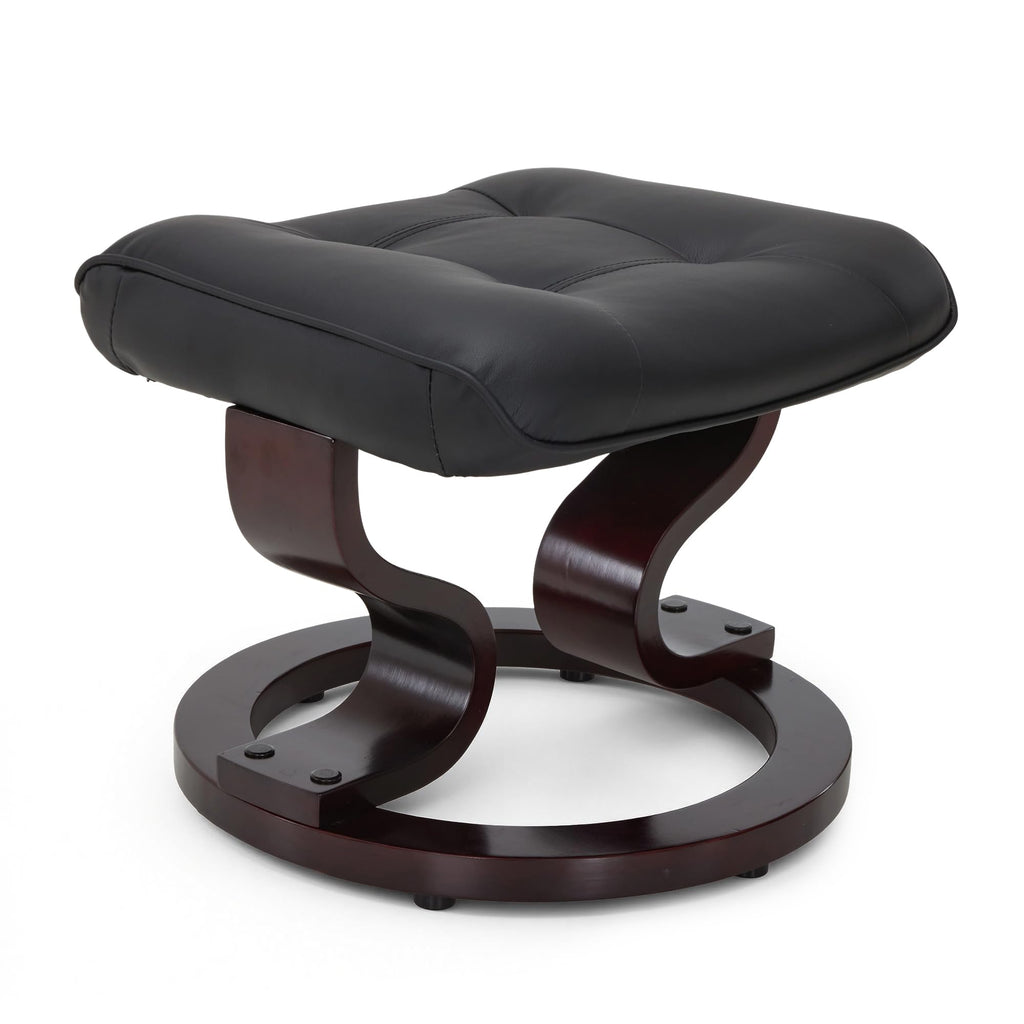 MCombo Manual Swivel Recliner with Ottoman, Faux Leather 9019