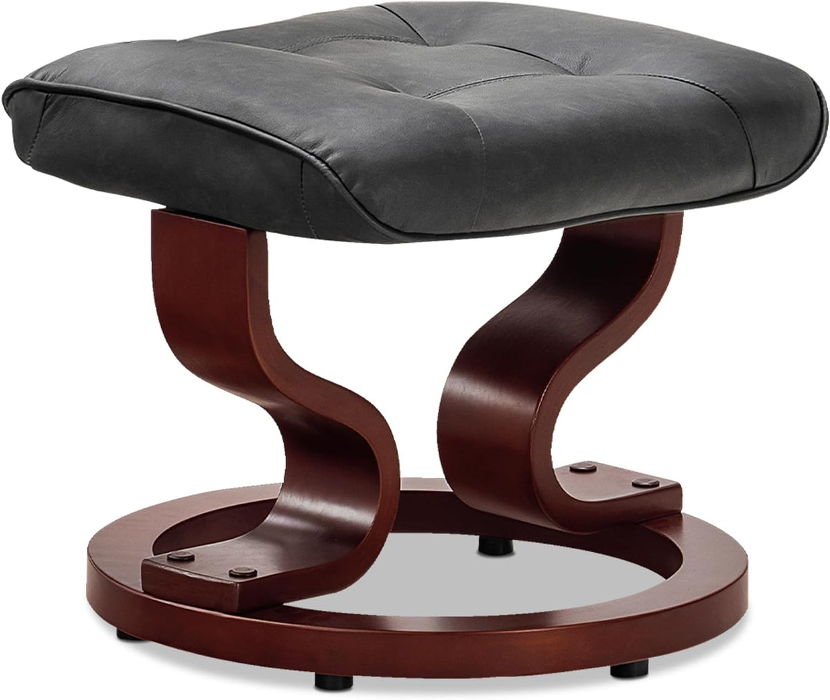 MCombo Manual Swivel Recliner with Ottoman, Faux Leather 9019
