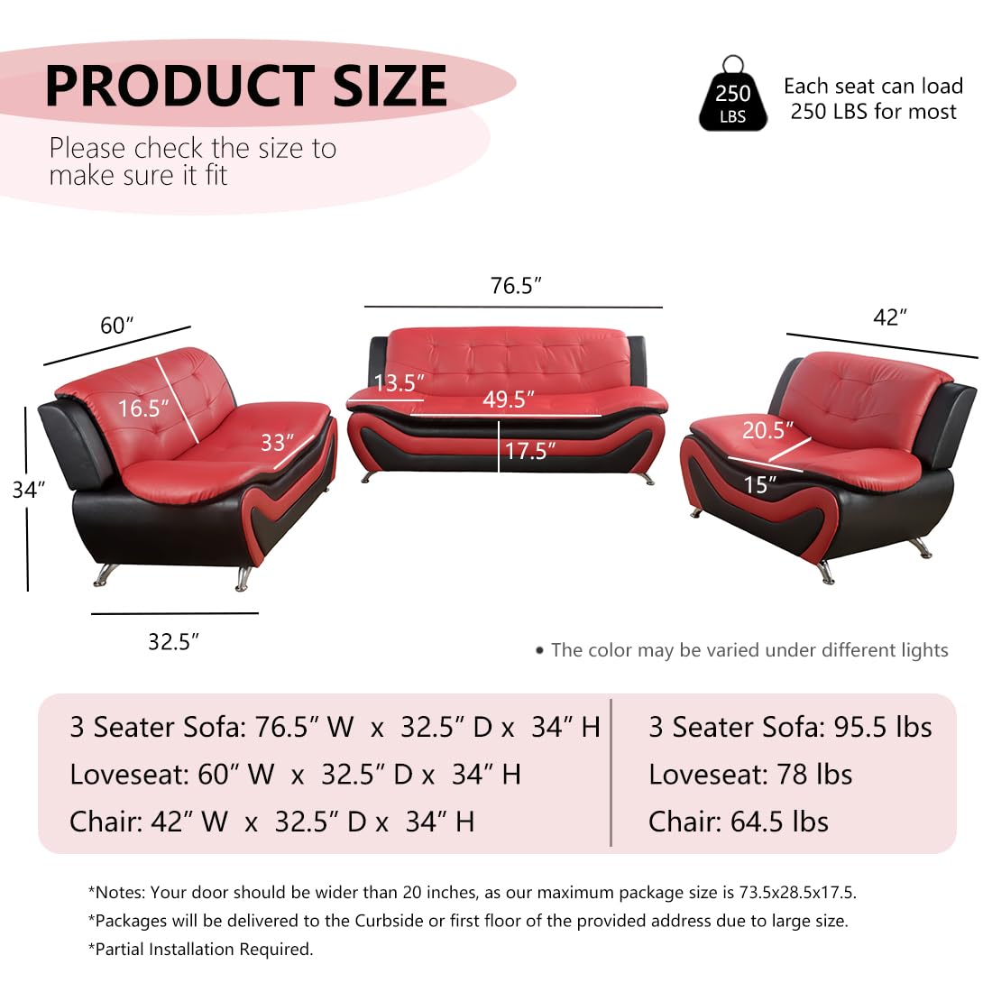 Leather Sectional Sofa Couches, Living Room Sofa and Loveseat Set, Faux Leather Couch and Loveseat Set for Office/Bedroom/Apartment, Cream
