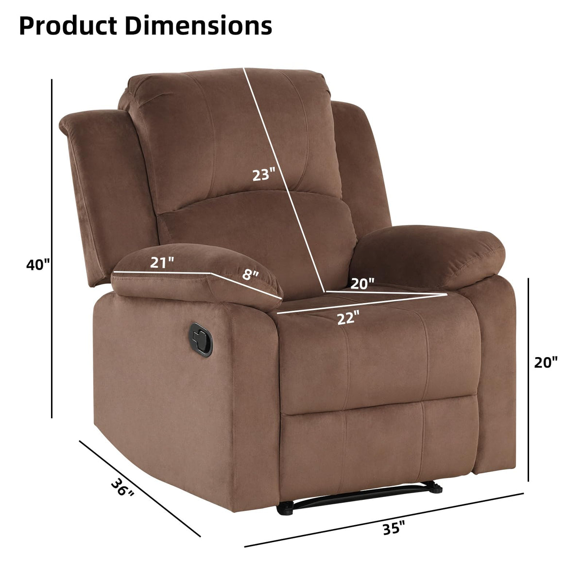 EBELLO Manual Faux Leather Reclining Couch Set for Living Room, Include 1 Recliner Chair, 1 Loveseat Sofa, Recliner Sofa Furniture Set for Home and Office, Black