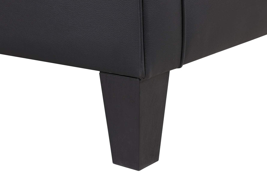 Faux Leather Accent Chair Set of 2, Mid Century Modern Living Room Chair, Upholstered Comfortable PU Leather Armchair for Bedroom, Office or Waiting Areas-Black