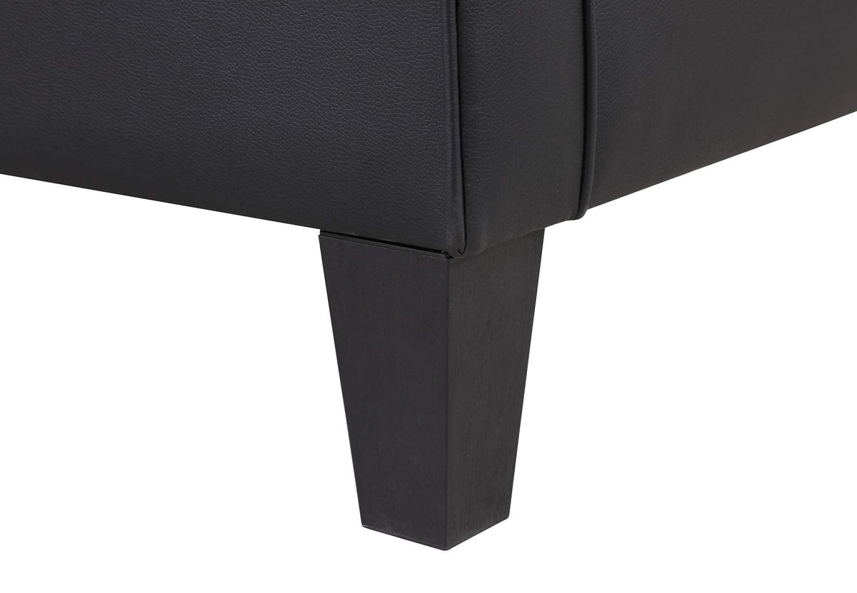Faux Leather Accent Chair Set of 2, Mid Century Modern Living Room Chair, Upholstered Comfortable PU Leather Armchair for Bedroom, Office or Waiting Areas-Black