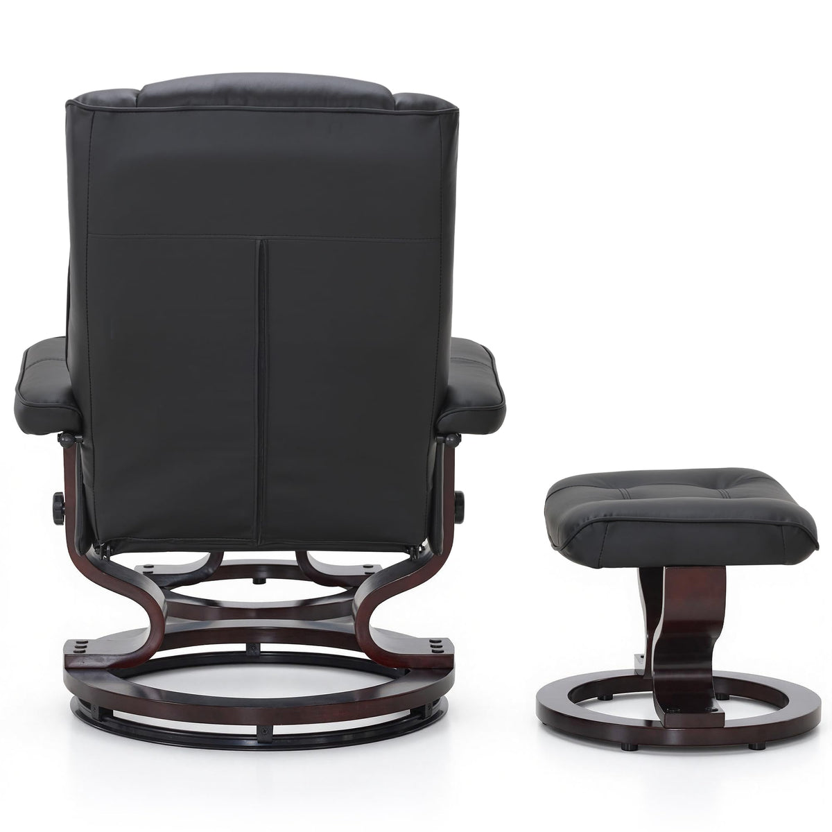 MCombo Manual Swivel Recliner with Ottoman, Faux Leather 9019