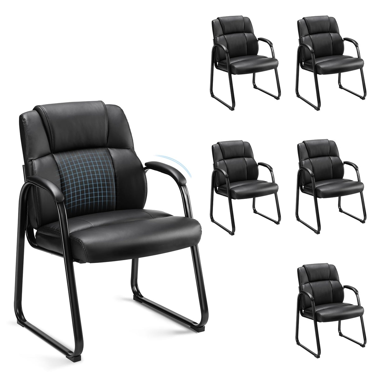 Sweetcrispy Waiting Room Chairs Set of 2, Office Guest Chair for Reception