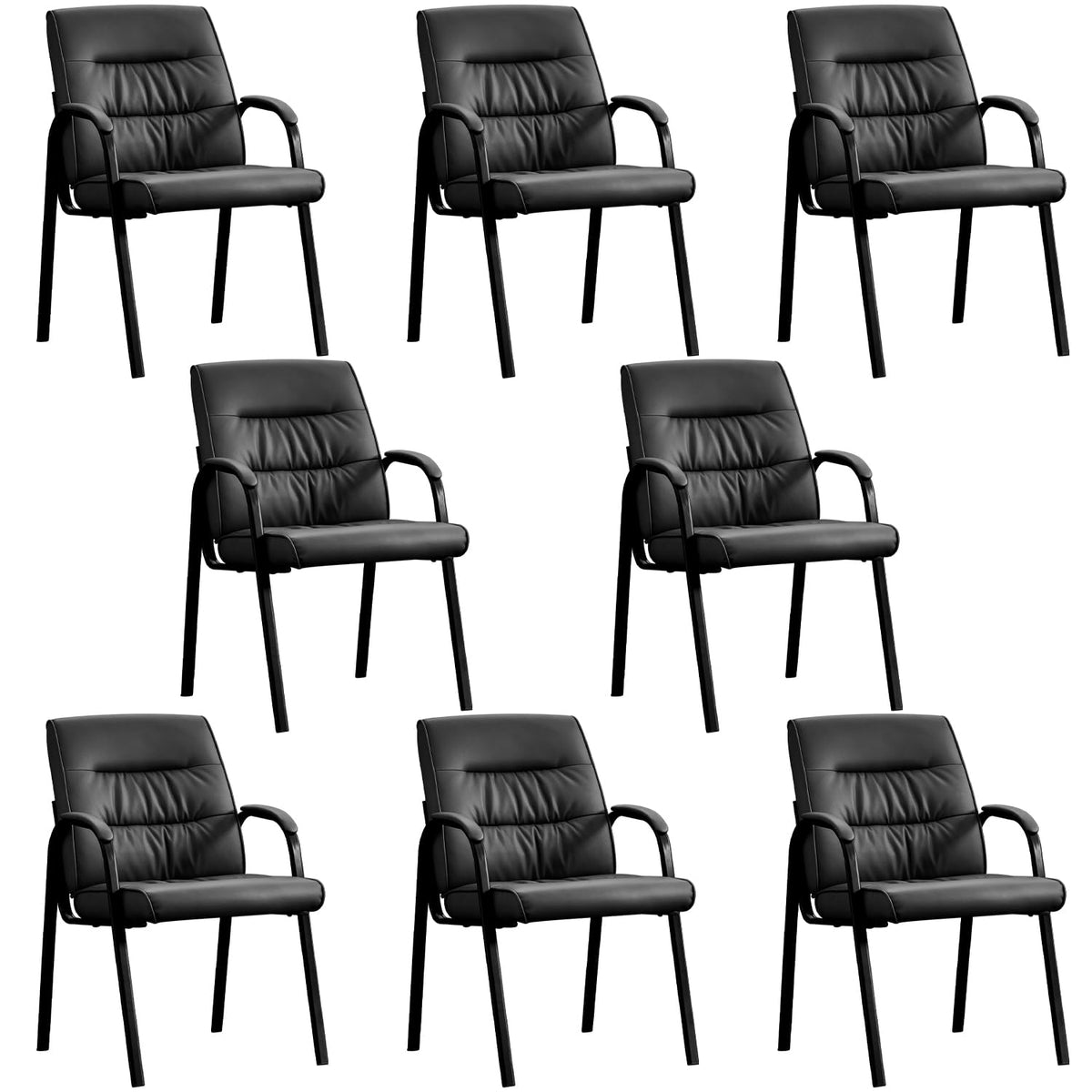 Office Guest Reception Chair Set of 2, Conference Room Chairs Waiting Room Chairs 2 Pack, Modern Leather Office Desk Chair No Wheels.