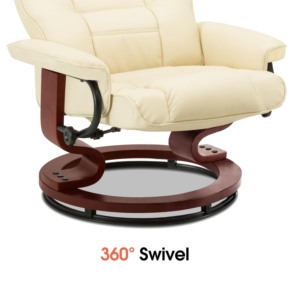 MCombo Manual Swivel Recliner with Ottoman, Faux Leather 9019