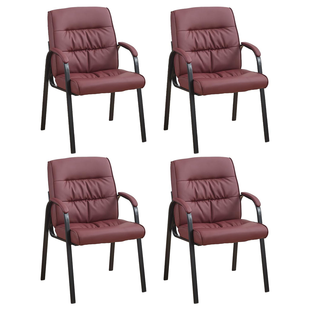 Office Guest Reception Chair Set of 2, Conference Room Chairs Waiting Room Chairs 2 Pack, Modern Leather Office Desk Chair No Wheels.