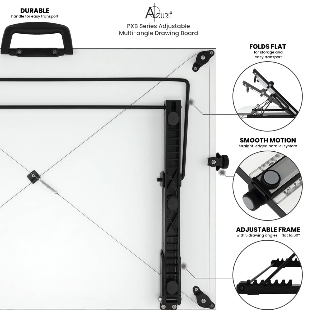 Acurit PXB 16â x 21â Portable Drawing Board & Travel Bag for Drafting
