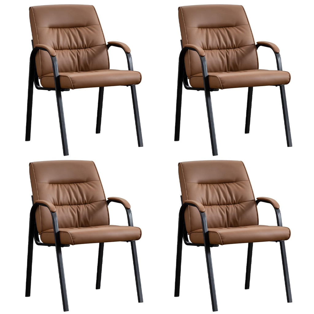 Office Guest Reception Chair Set of 2, Conference Room Chairs Waiting Room Chairs 2 Pack, Modern Leather Office Desk Chair No Wheels.