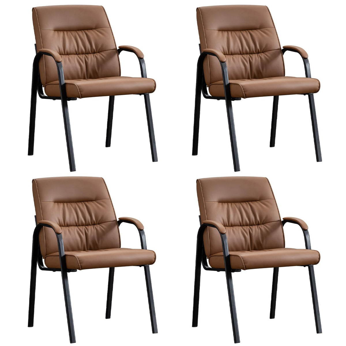 Office Guest Reception Chair Set of 2, Conference Room Chairs Waiting Room Chairs 2 Pack, Modern Leather Office Desk Chair No Wheels.