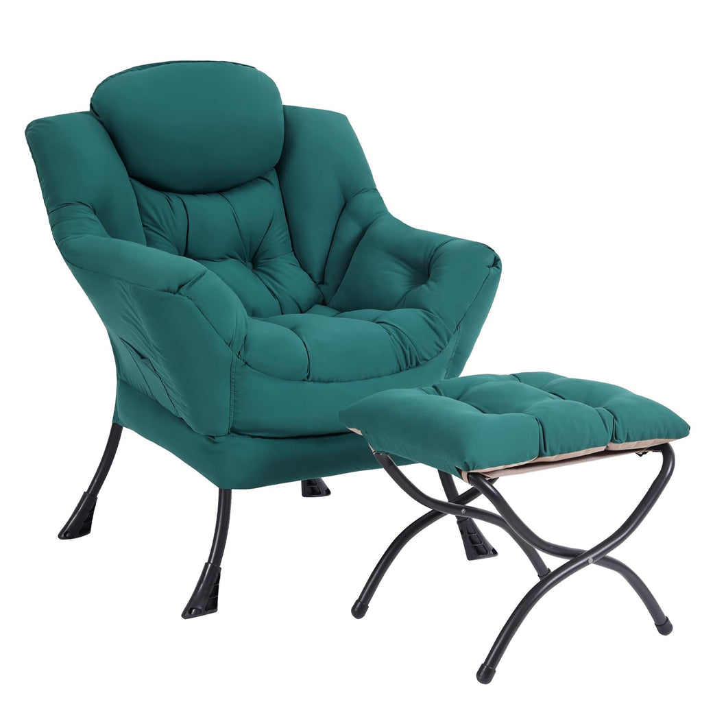 Modern Lazy Chair with Ottoman Lounge Accent Reading Chair for Living Room