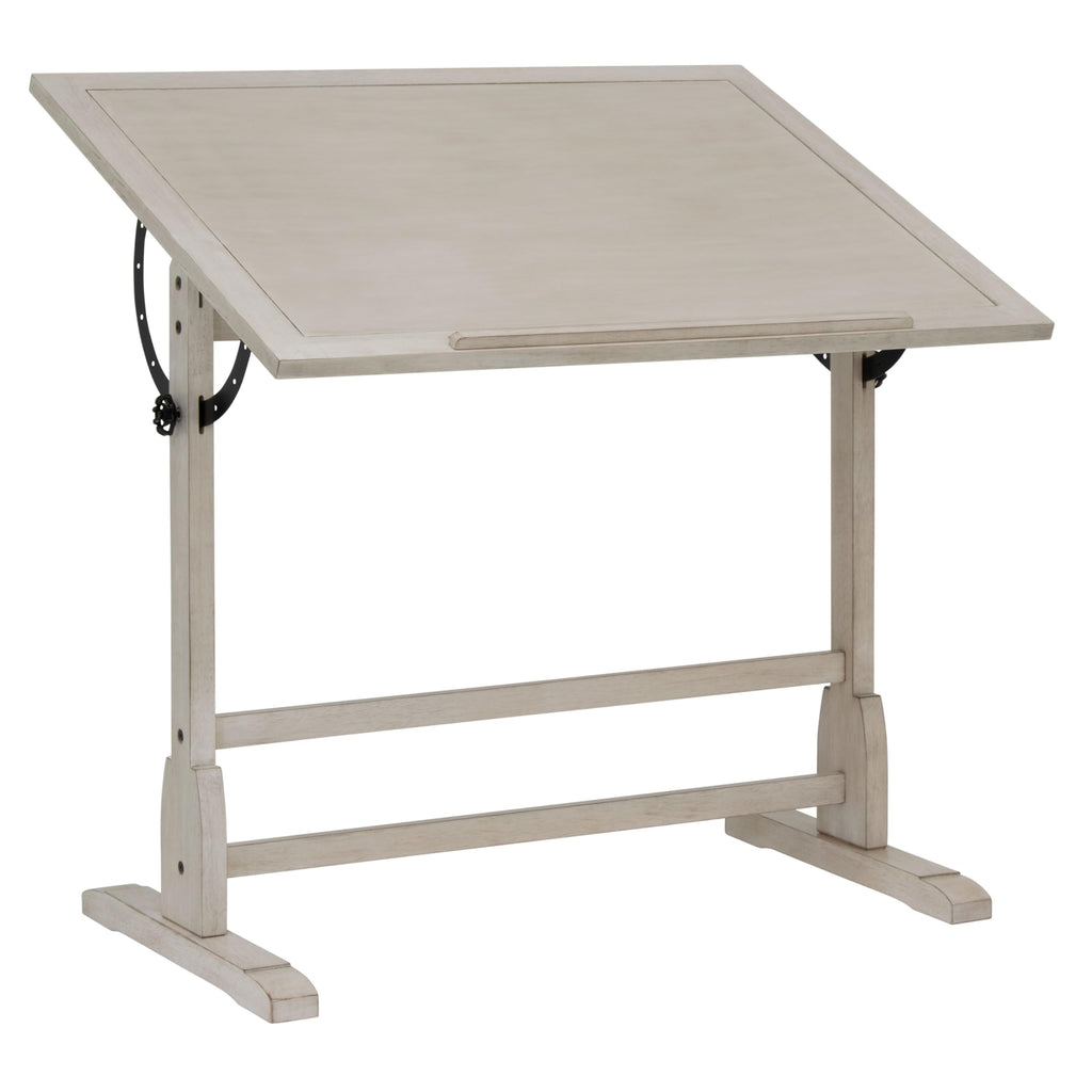 Studio Designs Vintage Drafting Table - Antique Design Solid Wood Drafting Table with Built-In Pencil Groove and Pencil Ledge - Angle Adjustable Work Surface