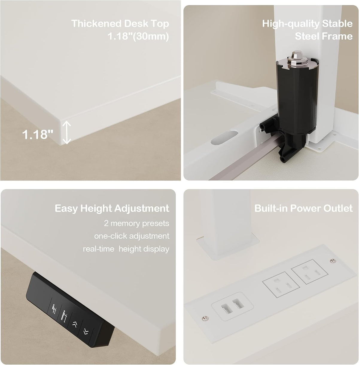 ModernMate 63" L Shaped Electric Standing Desk, Privacy Panel