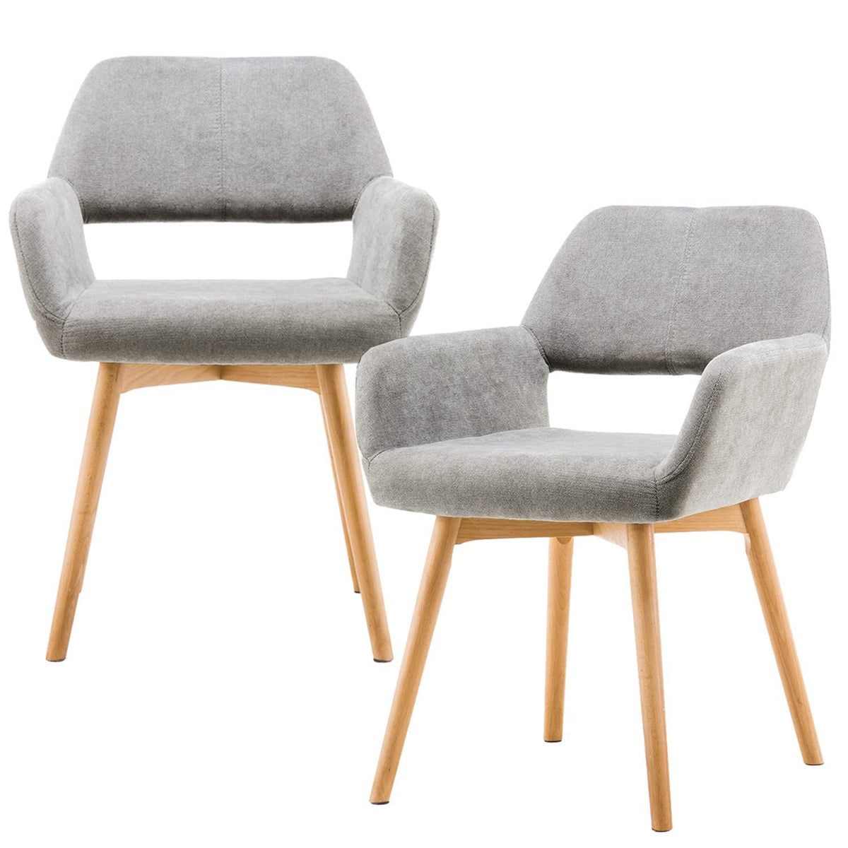 Mid Century Modern Dining Chairs Set of 2 & 4 & 6 Comfy Accent Chair Upholstered Kitchen Dining Living Room Chairs for Bedrooms Waiting Room Home Arm Desk Chair No Wheels (Beige, 2)