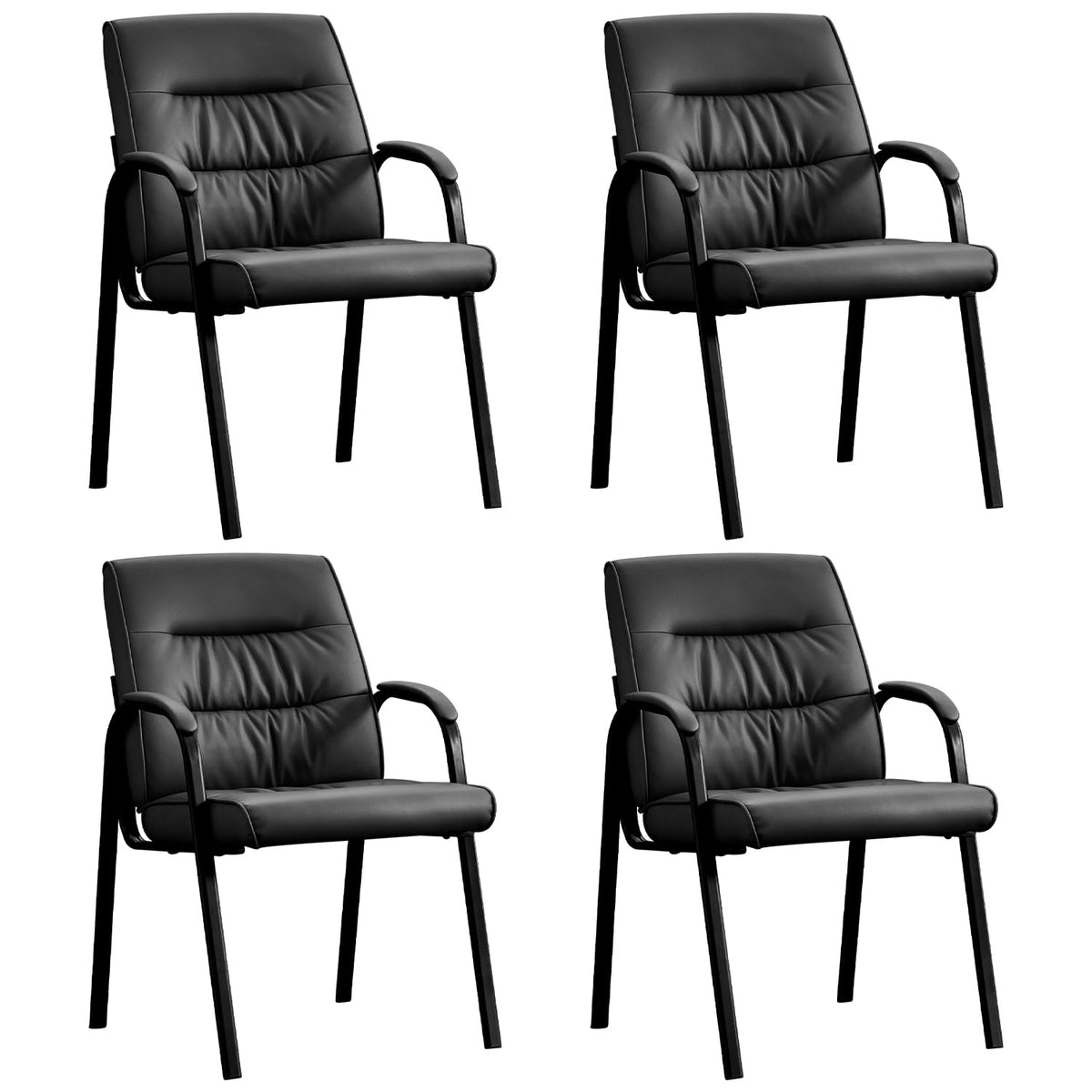 Office Guest Reception Chair Set of 2, Conference Room Chairs Waiting Room Chairs 2 Pack, Modern Leather Office Desk Chair No Wheels.