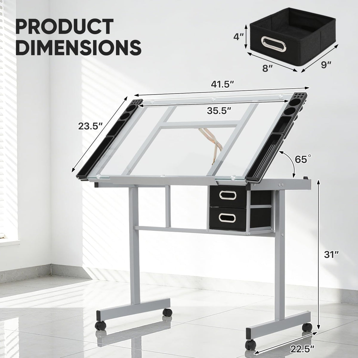 Magshion Drafting Table Adjustable Drawing Table