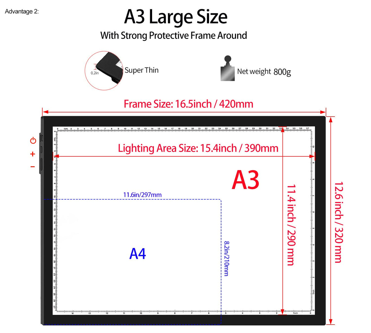 WELZK A1 Light Pad for Diamond Painting, 7000 Lux Light Board for Tracing