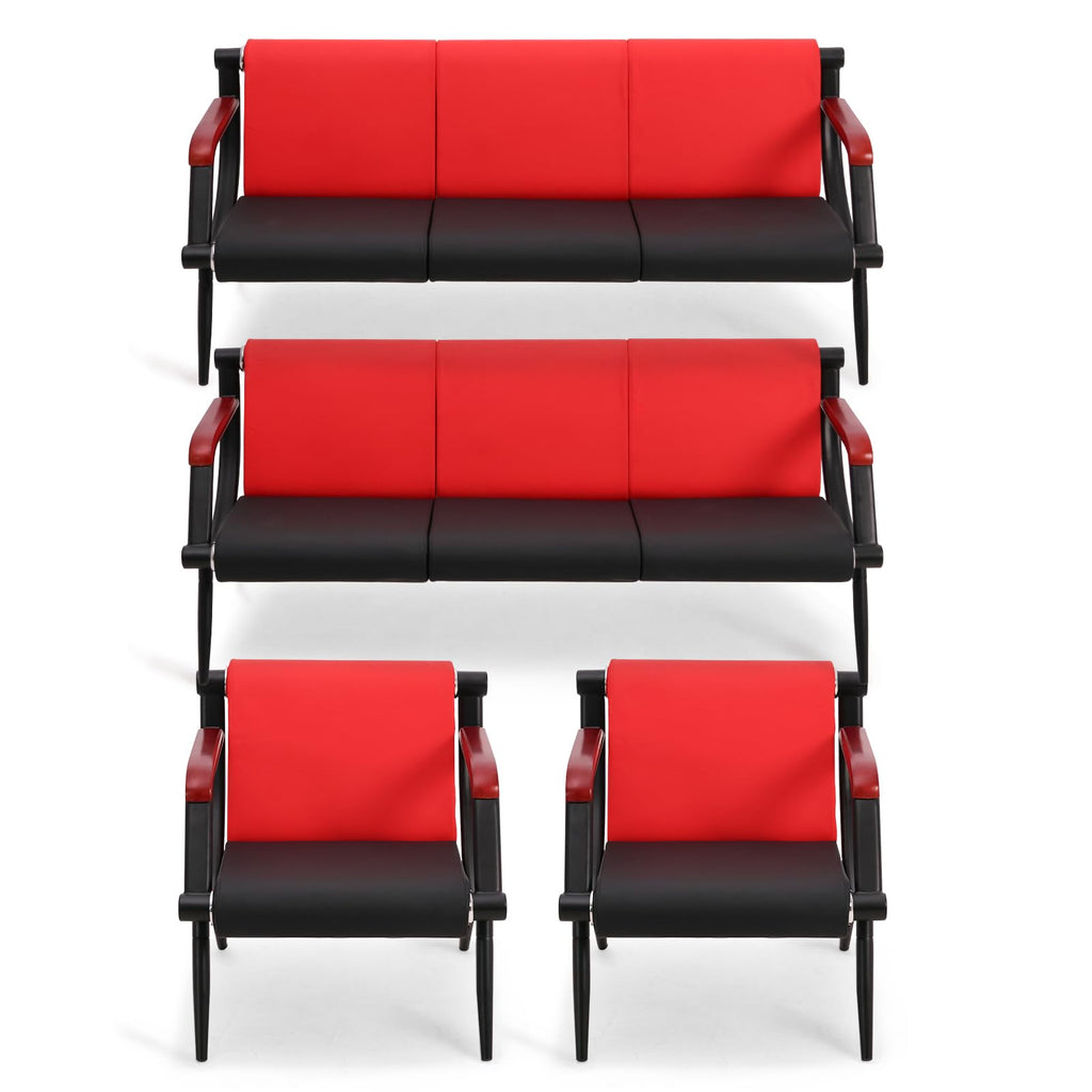wonline Waiting Room Chairs, Office Furniture Reception Chairs with Arms, Leather Chairs is Suitable for Clinic,Airport,Hospital,Barber,Salon,Bank-Black