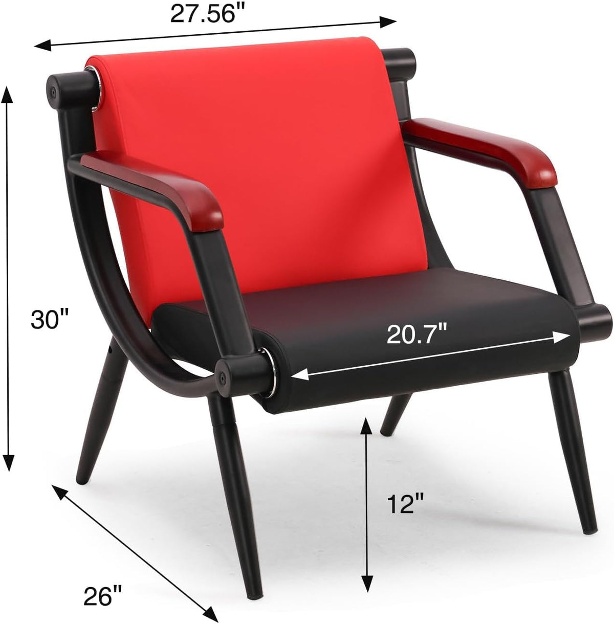 wonline Waiting Room Chairs, Office Furniture Reception Chairs with Arms, Leather Chairs is Suitable for Clinic,Airport,Hospital,Barber,Salon,Bank-Black