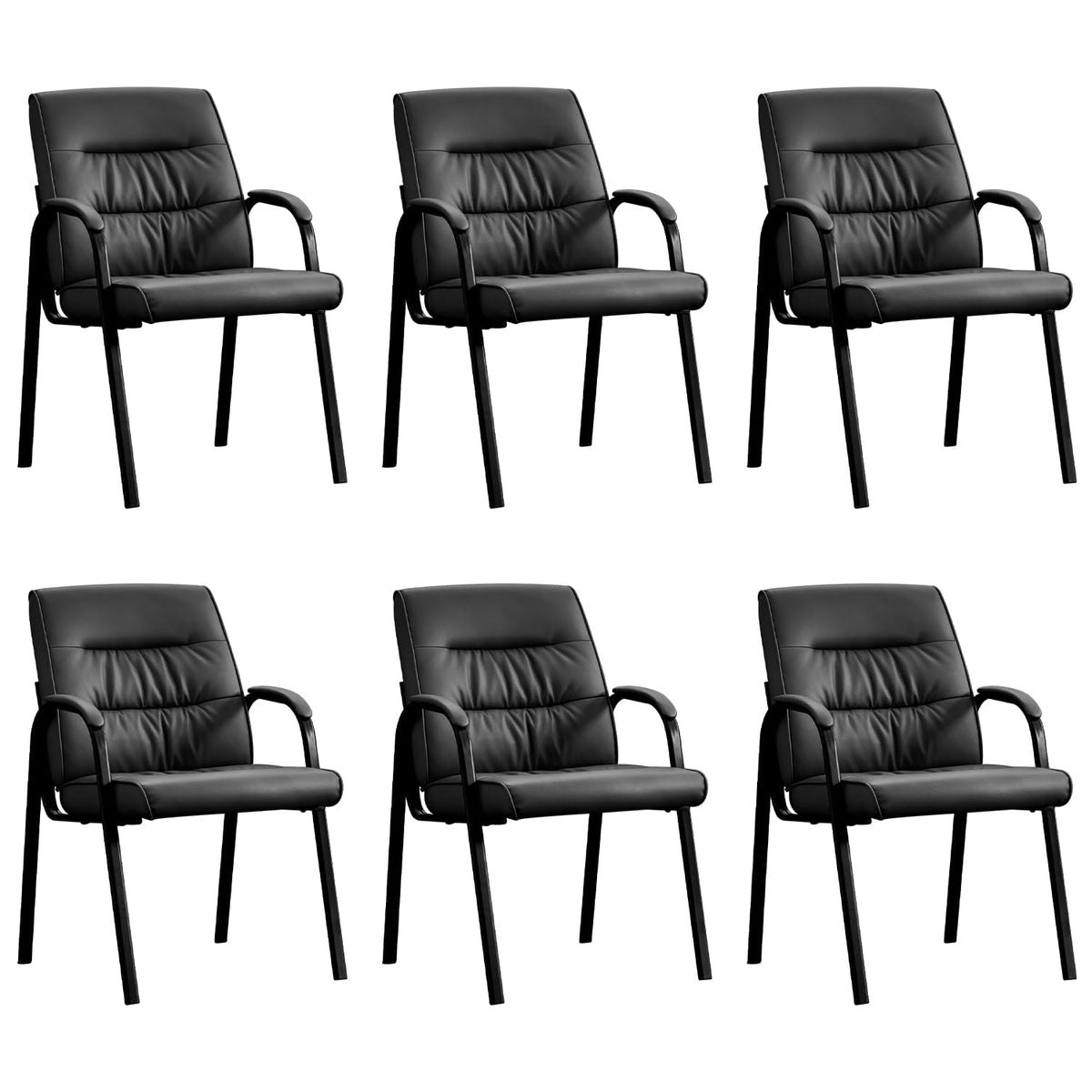 Office Guest Reception Chair Set of 2, Conference Room Chairs Waiting Room Chairs 2 Pack, Modern Leather Office Desk Chair No Wheels.