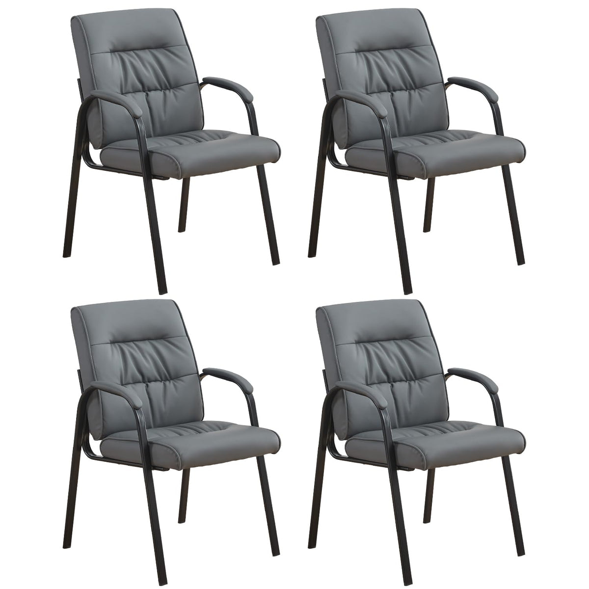 Office Guest Reception Chair Set of 2, Conference Room Chairs Waiting Room Chairs 2 Pack, Modern Leather Office Desk Chair No Wheels.