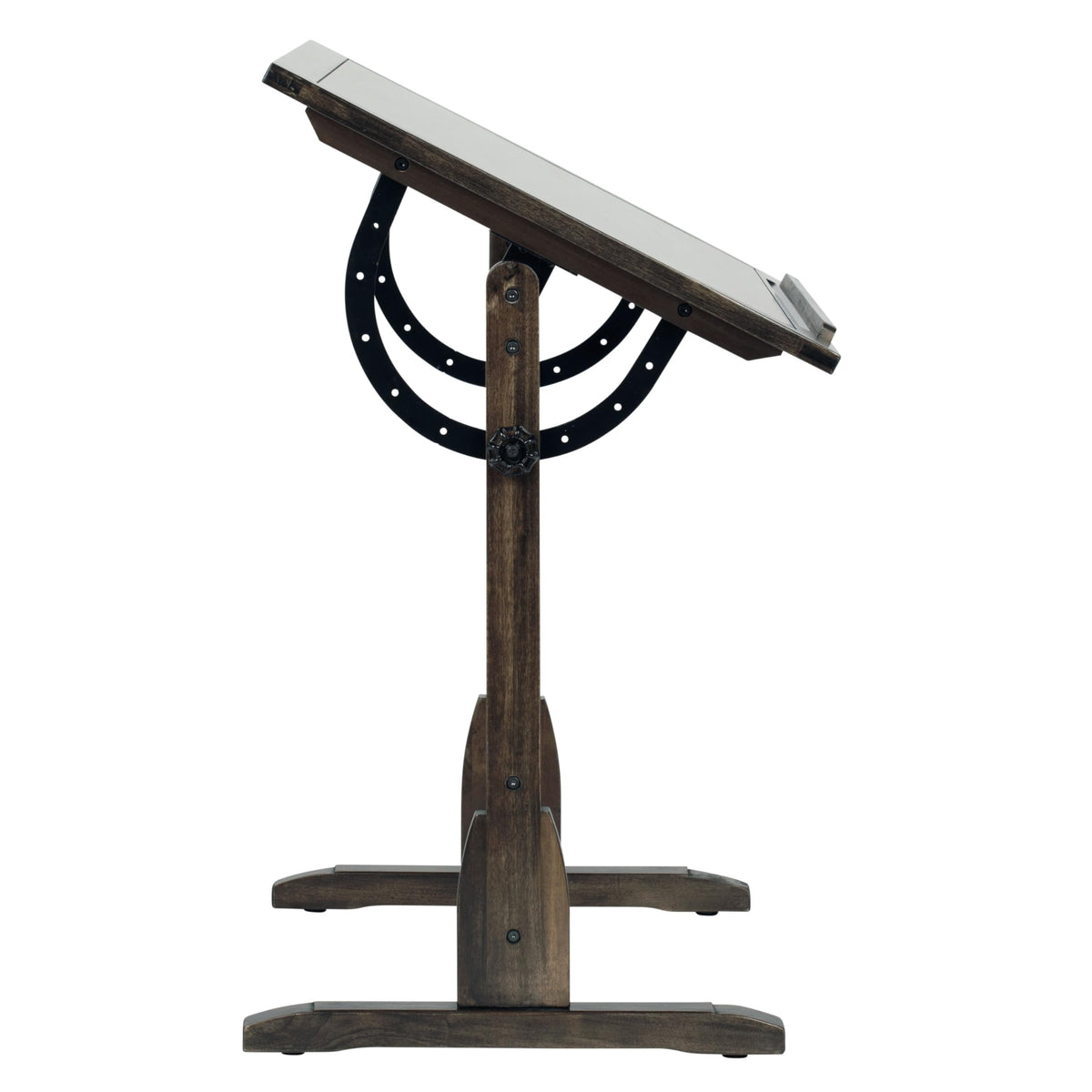Studio Designs Vintage Drafting Table - Antique Design Solid Wood Drafting Table with Built-In Pencil Groove and Pencil Ledge - Angle Adjustable Work Surface