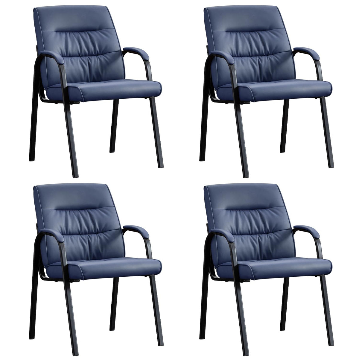Office Guest Reception Chair Set of 2, Conference Room Chairs Waiting Room Chairs 2 Pack, Modern Leather Office Desk Chair No Wheels.