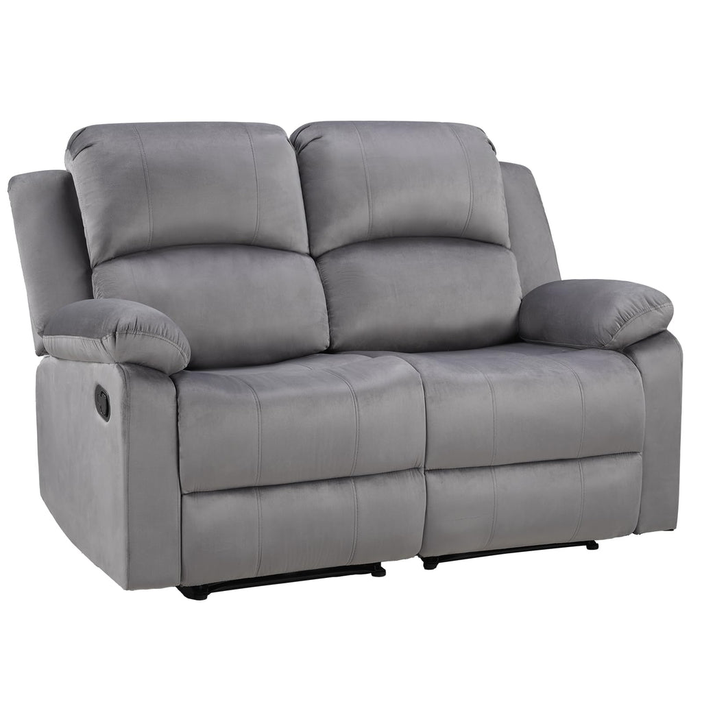EBELLO Manual Faux Leather Reclining Couch Set for Living Room, Include 1 Recliner Chair, 1 Loveseat Sofa, Recliner Sofa Furniture Set for Home and Office, Black