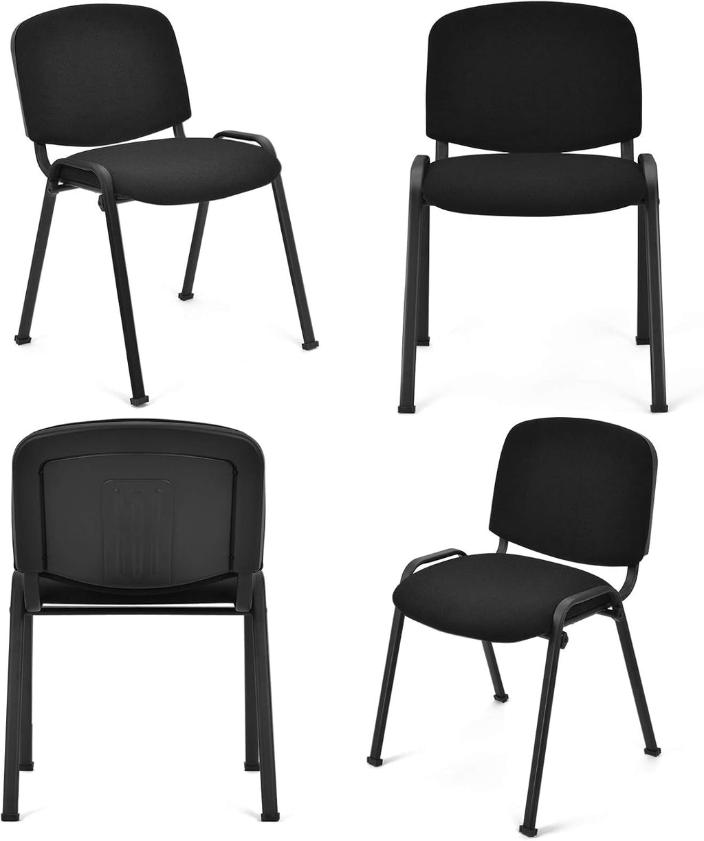 Casart 5 PCS Conference Chair Set W/Steel Frame,Ergonomic Design,Sponge Seat and Back,Stack Chair for Study Waiting Room Guest Reception Room Stackable Office Chairs Furniture Set