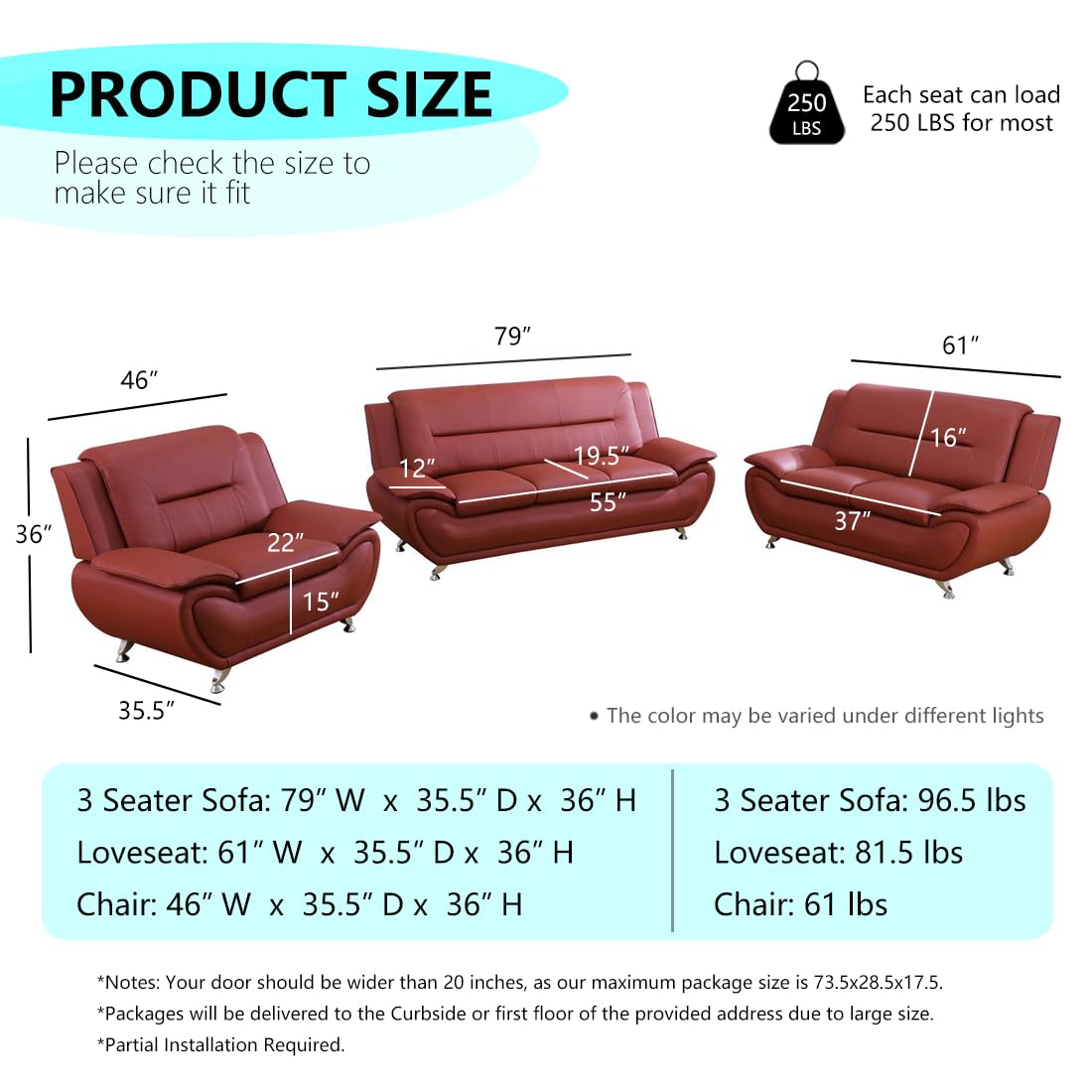 Leather Sectional Sofa Couches, Living Room Sofa and Loveseat Set, Faux Leather Couch and Loveseat Set for Office/Bedroom/Apartment, Cream