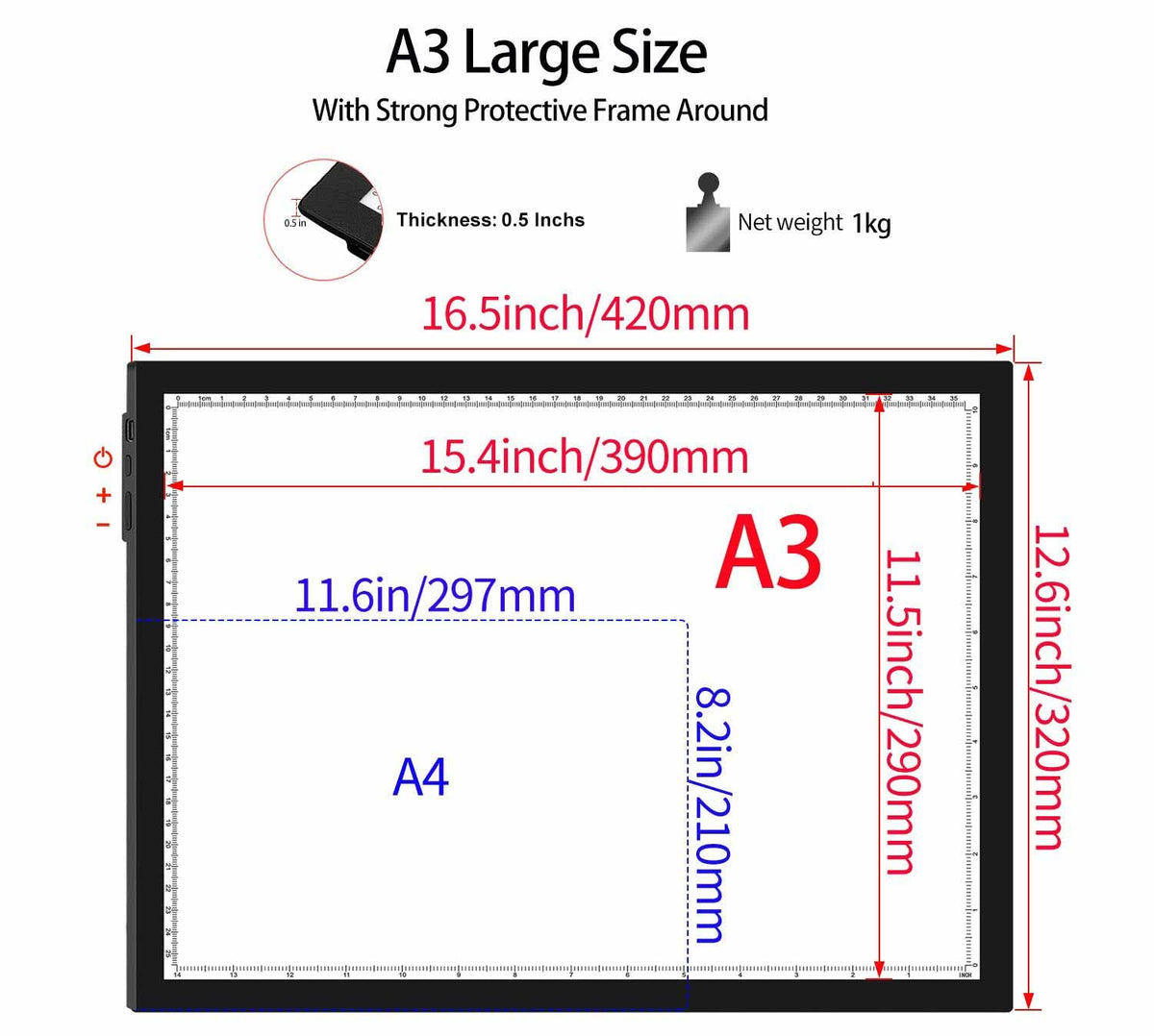 WELZK A1 Light Pad for Diamond Painting, 7000 Lux Light Board for Tracing