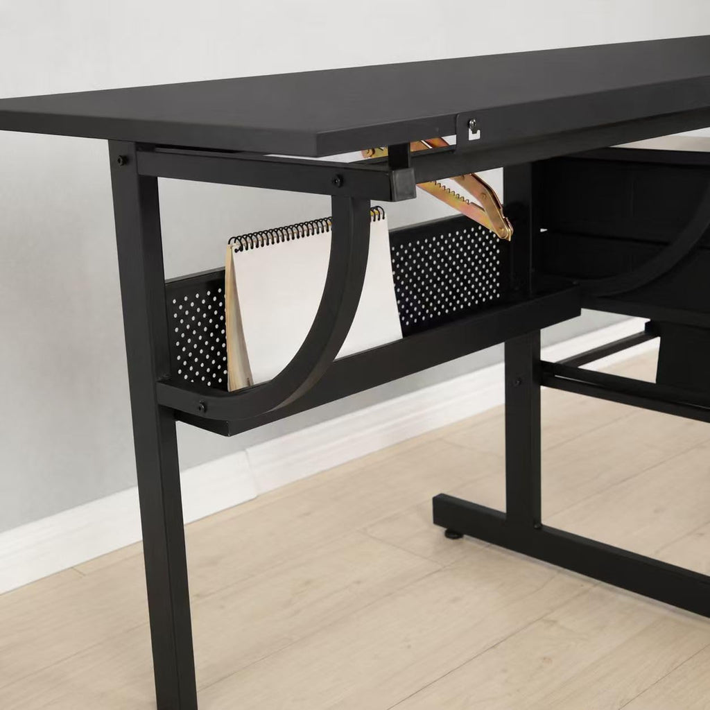 Adjustable Drawing Table with 3 Drawers & Stool, for Art & Work