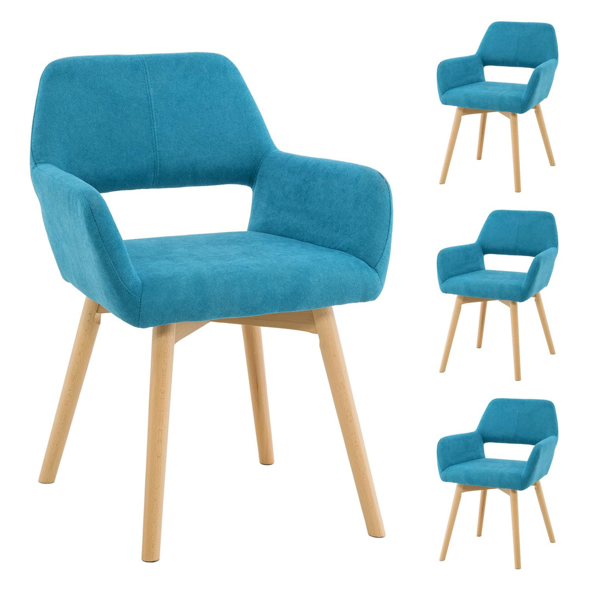 Mid Century Modern Dining Chairs Set of 2 & 4 & 6 Comfy Accent Chair Upholstered Kitchen Dining Living Room Chairs for Bedrooms Waiting Room Home Arm Desk Chair No Wheels (Beige, 2)