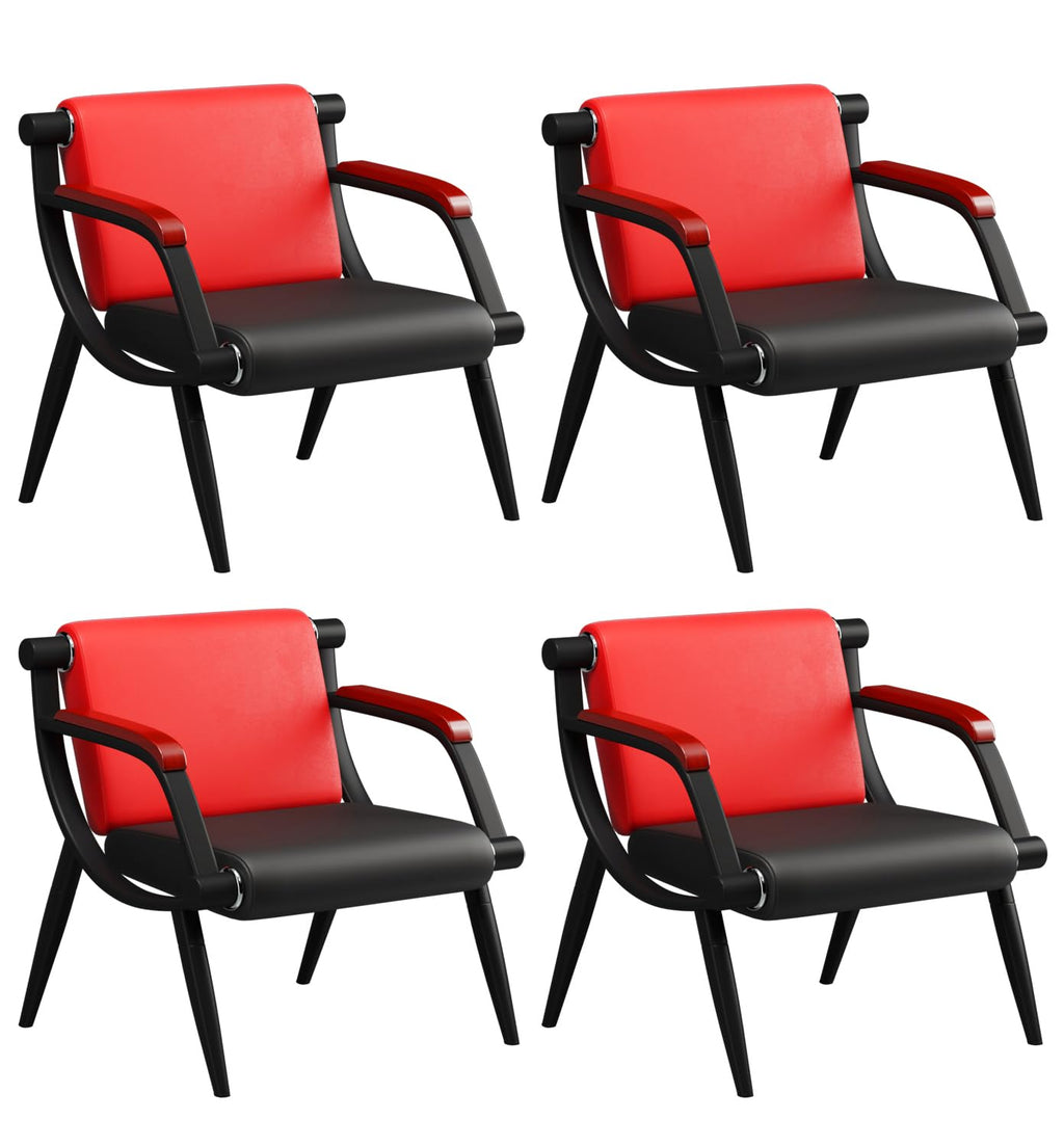 wonline Waiting Room Chairs, Office Furniture Reception Chairs with Arms, Leather Chairs is Suitable for Clinic,Airport,Hospital,Barber,Salon,Bank-Black