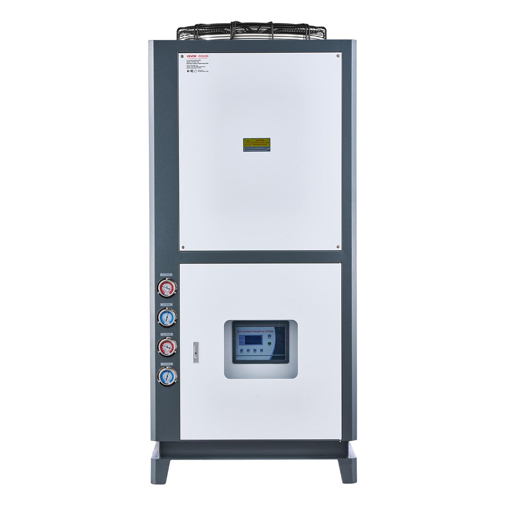 VEVOR Air Cooled Water Chiller, 5 Ton Portable, 5HP/3.75KW Compressor Motor, 53L Capacity Stainless Steel Water Tank, Finned Condenser with Micro-Computer Control, Industrial Chiller for Cooling Water