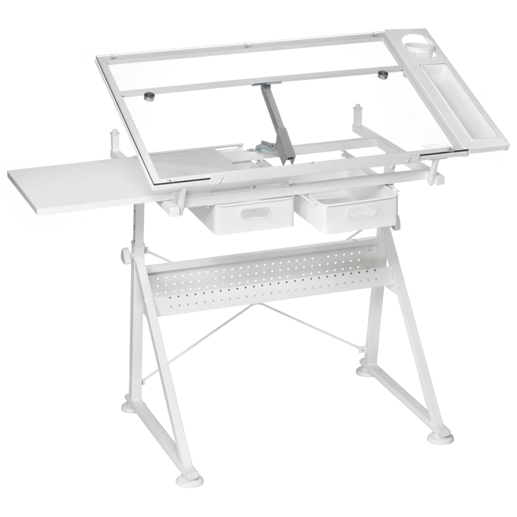 Artist's Loft Artist Table - Glass-Top Table for Drafting, Drawing, Sketching, Painting, and Arts & Crafts - 1 Pack